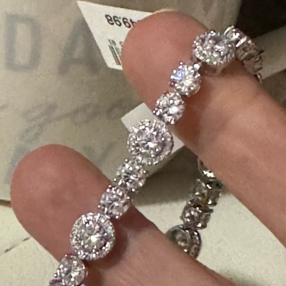 New With Tags/Box CZ Bracelet-7.25 in-Sterling Silver-15.31 Carat Equivalent- - Picture 14 of 17